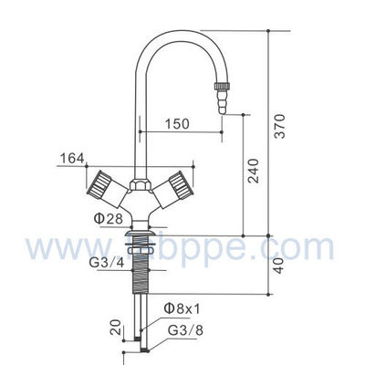 SHA92-Single Way Lab Tap / mixer, sàn Mounted, Swing cổ ngỗng