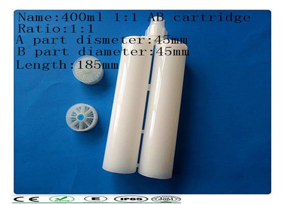 400 barils en plastique de seringue de colle de 1:1, cartouche de colle d'ab, double cartouche