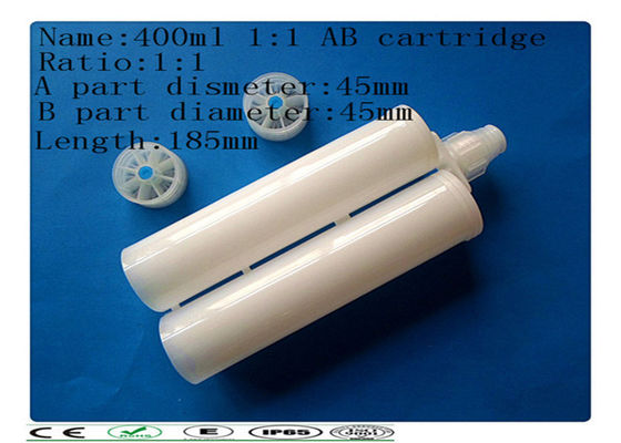 400 barils en plastique de seringue de colle de 1:1, cartouche de colle d'ab, double cartouche