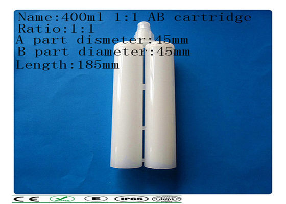 400 barils en plastique de seringue de colle de 1:1, cartouche de colle d'ab, double cartouche
