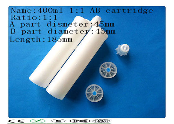 400 barils en plastique de seringue de colle de 1:1, cartouche de colle d'ab, double cartouche