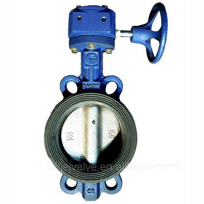 DN100, PN10 wafter type Plastic vleugelklep met wormversnellingsbak